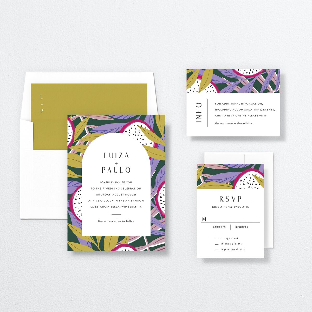 Vibrant Rio Wedding Invitations suite
