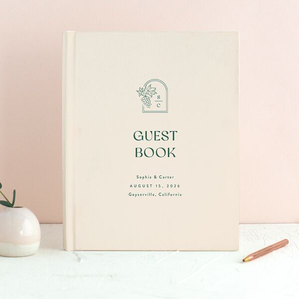Modern Winery Wedding Guest Book Deep Lake