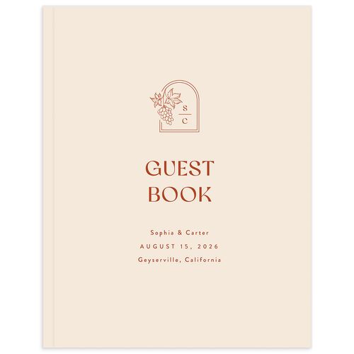 Modern Winery Wedding Guest Book Red Clay