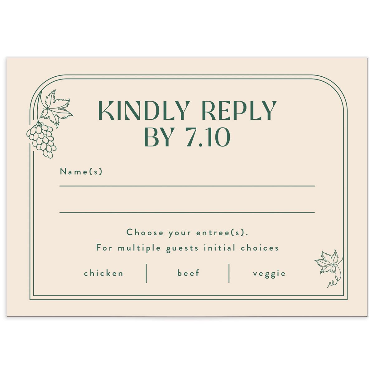 Modern Winery Wedding Response Cards