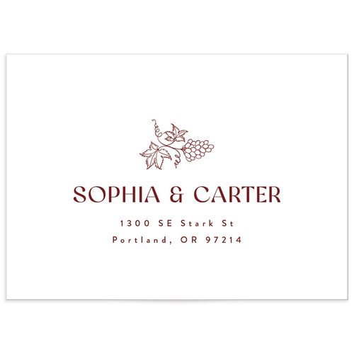 Modern Winery Wedding Response Card Standard Envelopes White Standard Maroon Return Address Signature