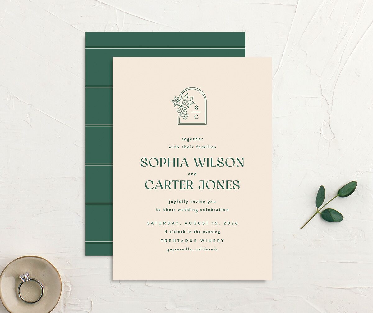 Modern Winery Wedding Invitations Deep Lake Signature No