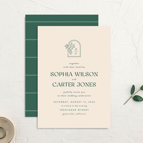 Modern Winery Wedding Invitations Deep Lake Signature No