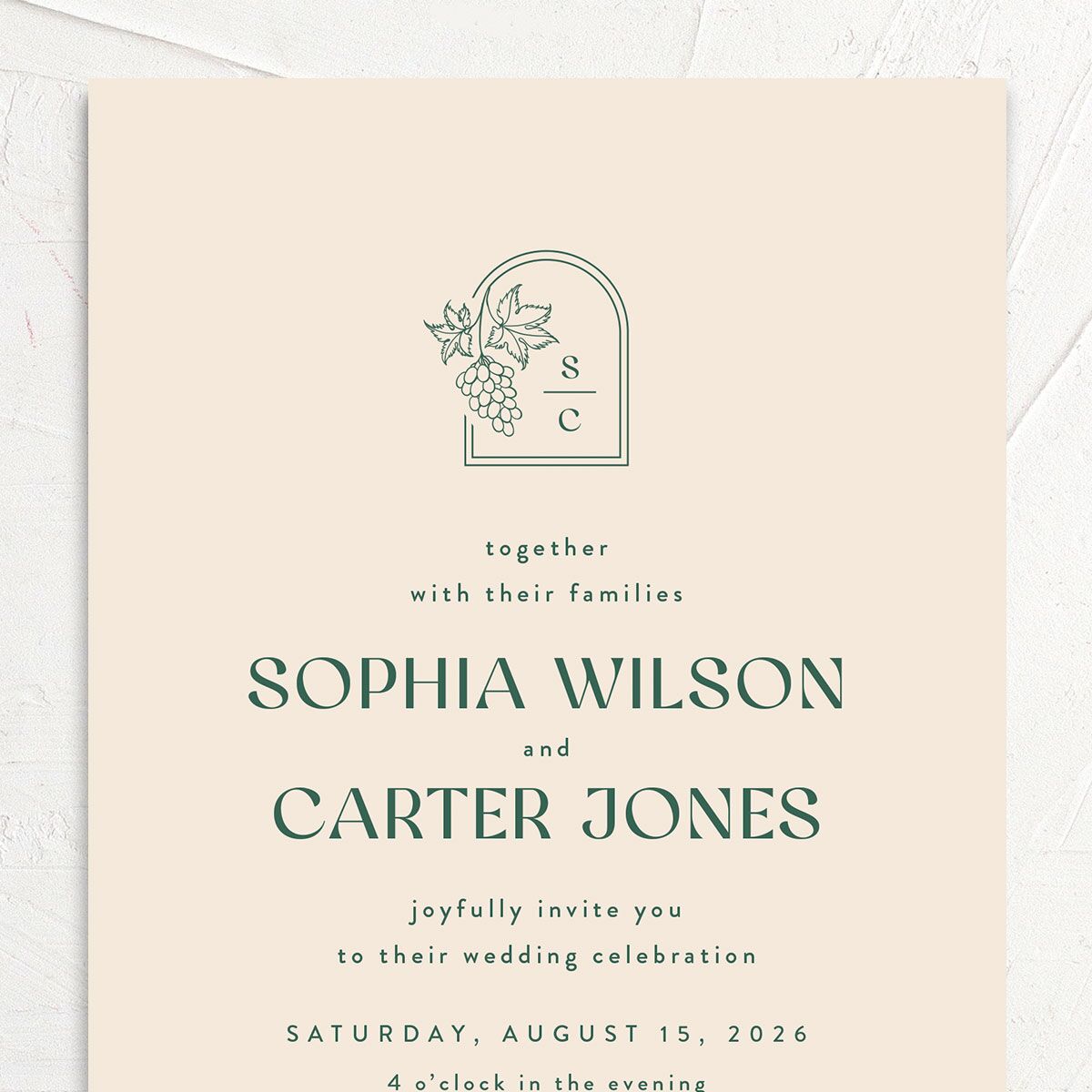 Modern Winery Wedding Invitations Deep Lake Signature No
