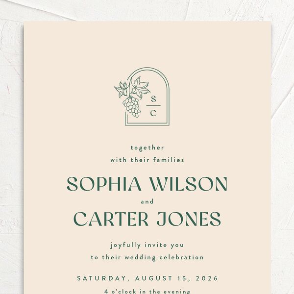 Modern Winery Wedding Invitations Deep Lake Signature No