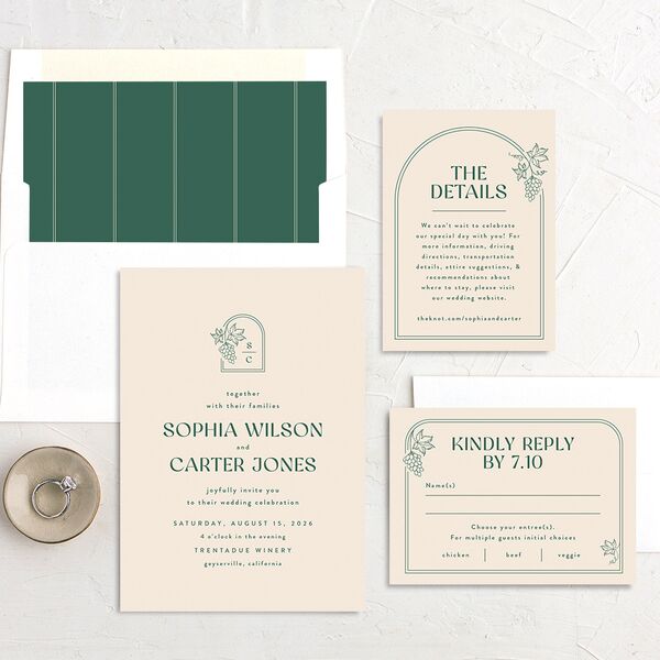 Modern Winery Wedding Invitations Deep Lake Signature No