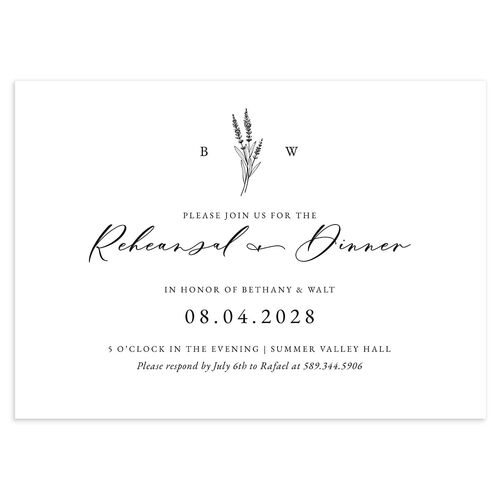 Vintage Lavender Rehearsal Dinner Invitations Midnight Signature Blank Standard