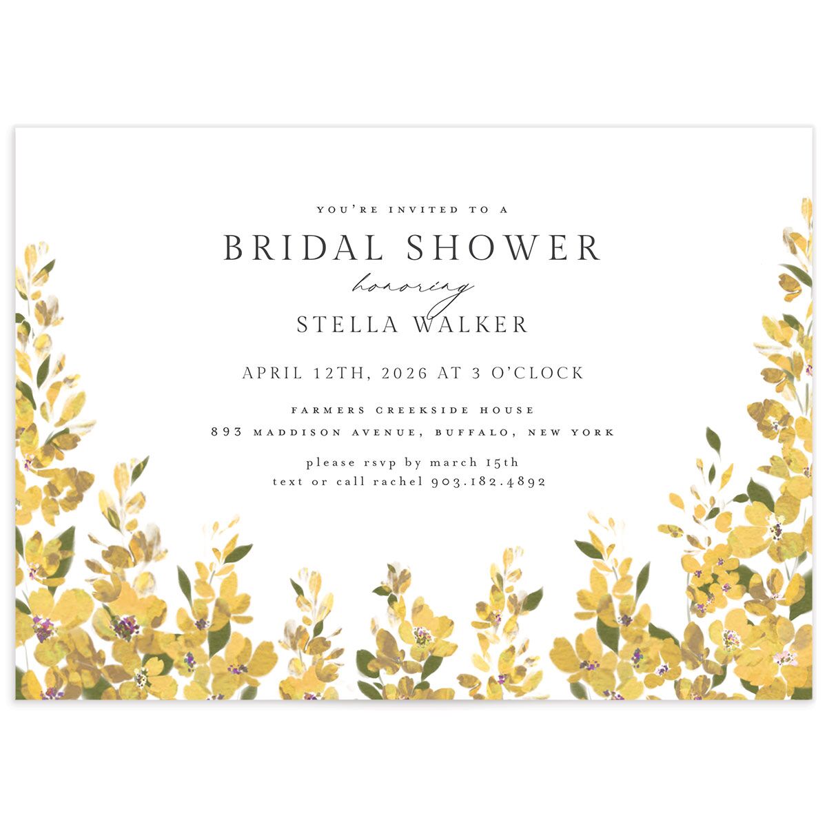 Delphinium Crest Bridal Shower Invitations