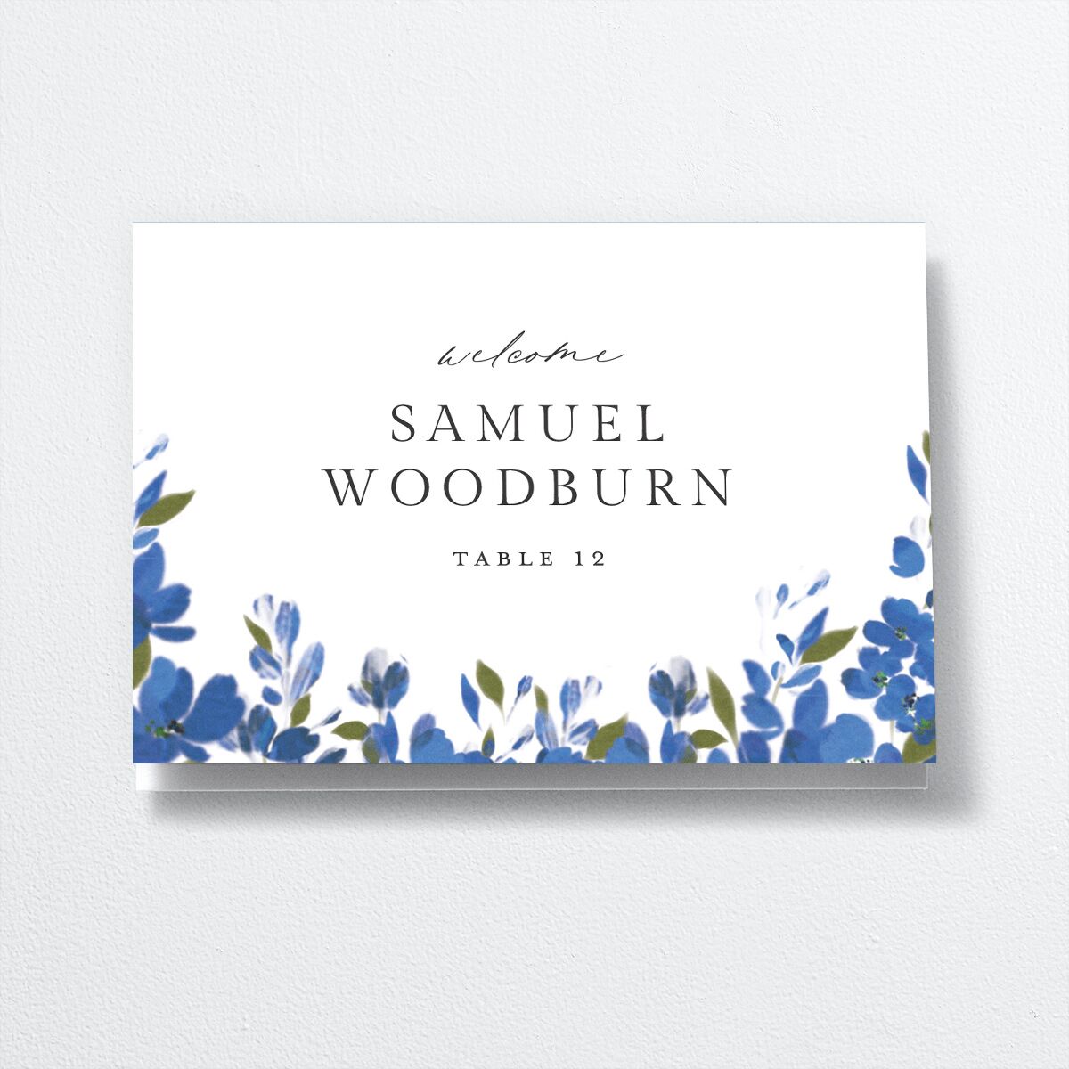 Delphinium Crest Place Cards Sea Blue Signature