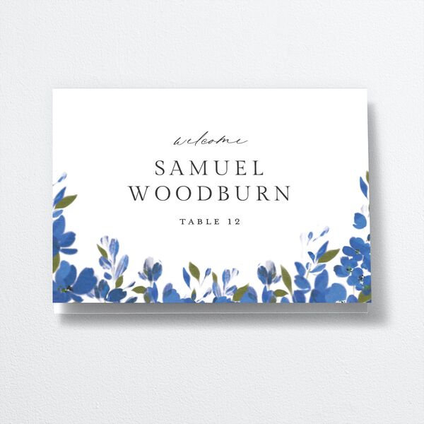 Delphinium Crest Place Cards Sea Blue Signature