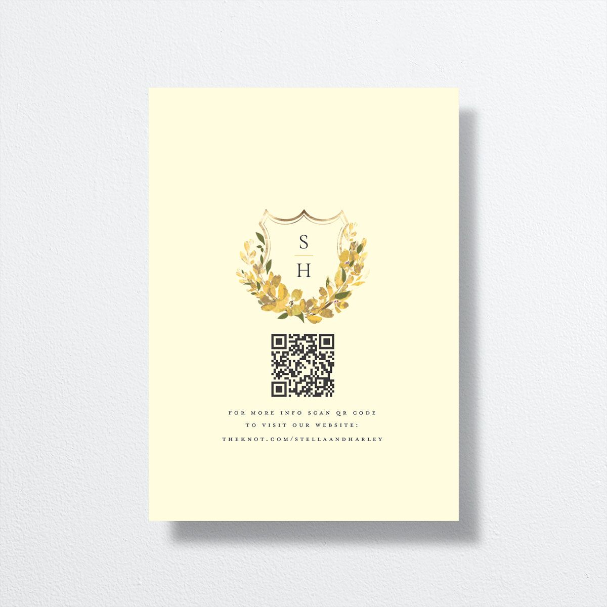 Delphinium Crest Save the Date Cards Daffodil Signature smooth No