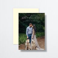 Delphinium Crest Save the Date Cards Daffodil Signature smooth No