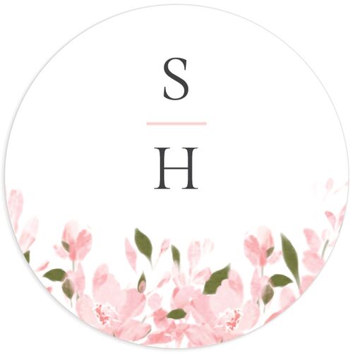 Delphinium Crest Wedding Stickers Shell Pink