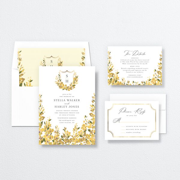 Delphinium Crest Wedding Invitations suite