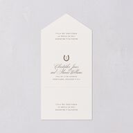 Western Horseshoe Botanical All-in-One Wedding Invitations Mocha Signature Light Both Recipient and Return Addresses No