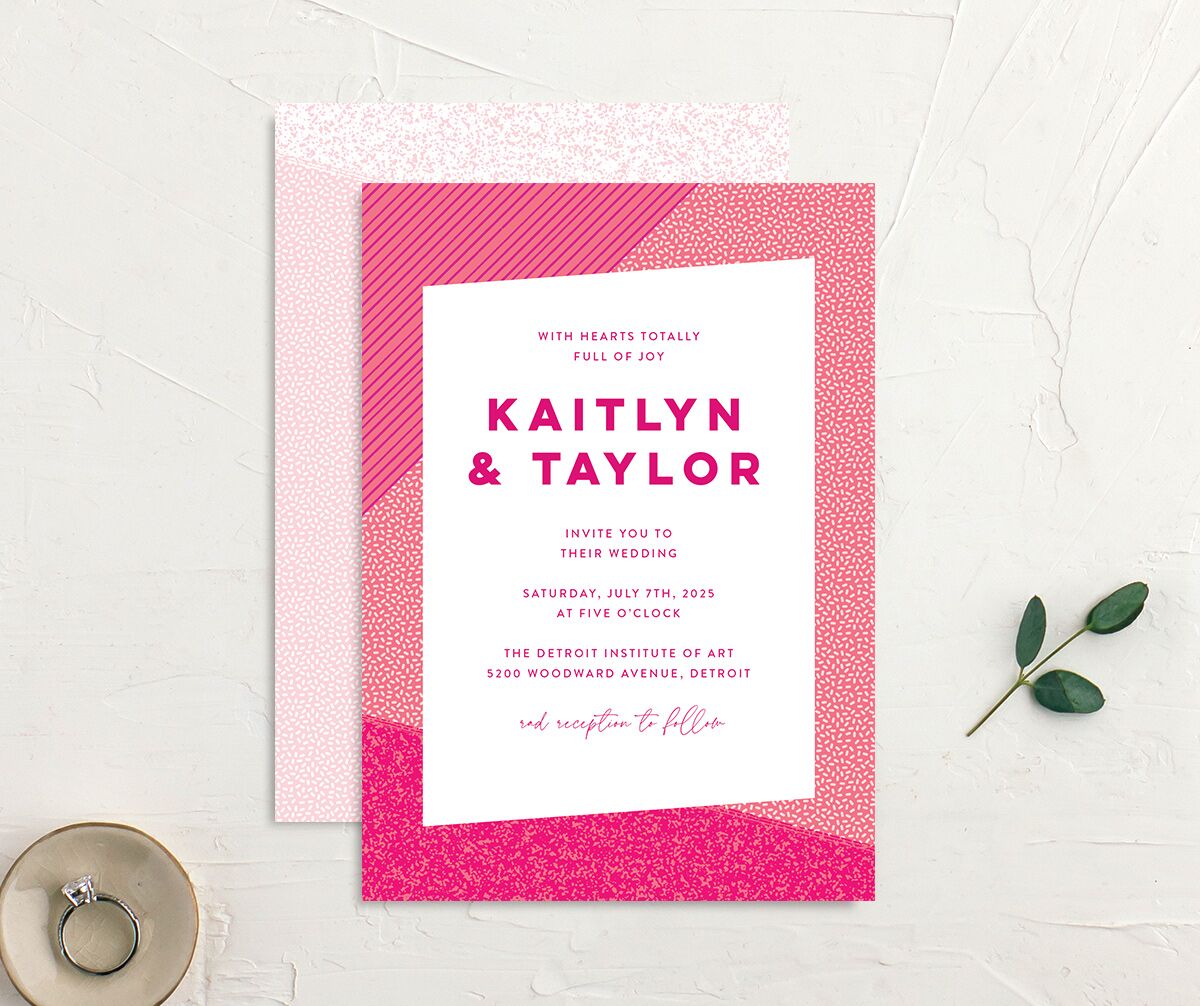 Vibrant Fun Wedding Invitations front-and-back