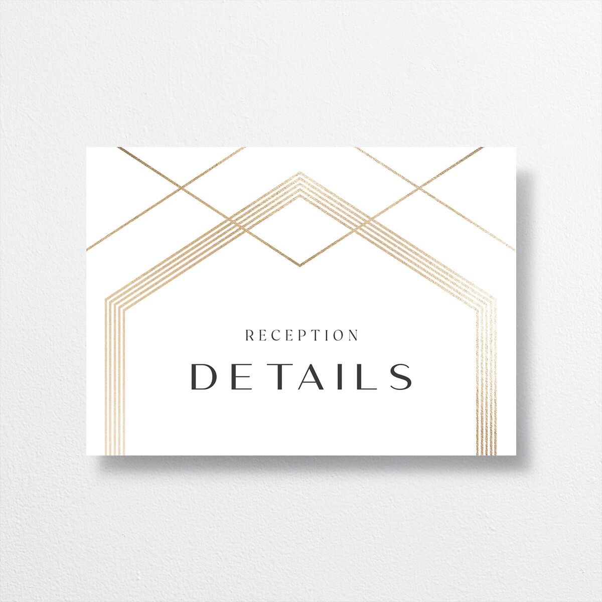 Geometric Elegance Wedding Enclosure Cards front in white