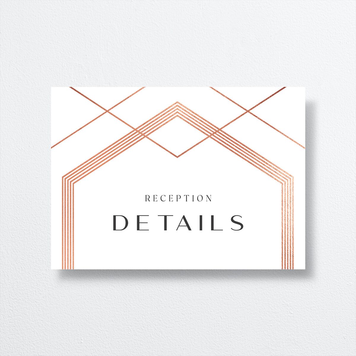 Geometric Elegance Wedding Enclosure Cards front in white