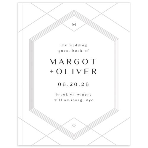 Geometric Elegance Wedding Guest Book - 