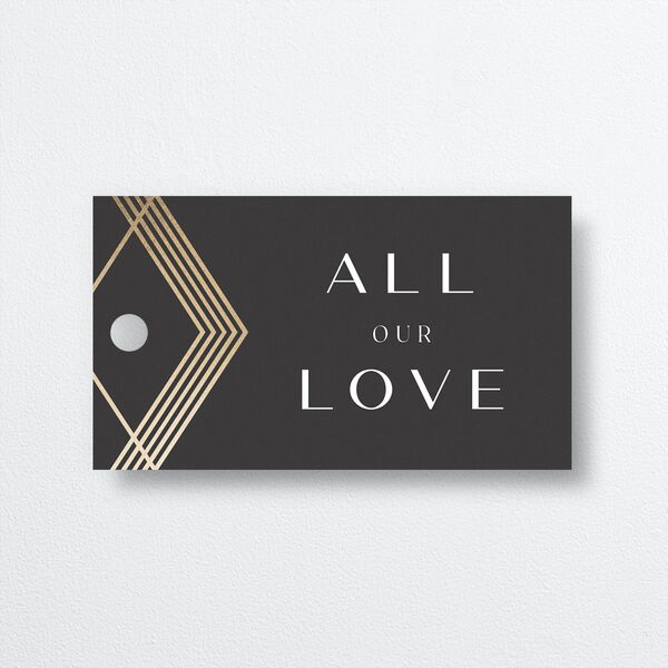 Geometric Elegance Favor Gift Tags Gold Charcoal Signature