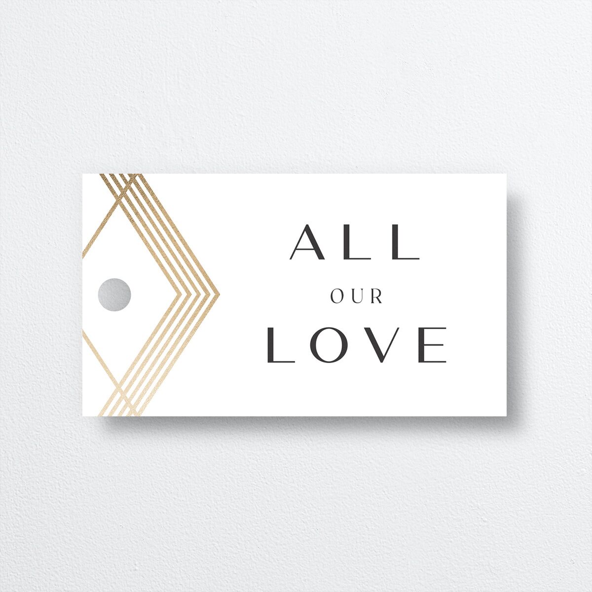 Geometric Elegance Favor Gift Tags front in white