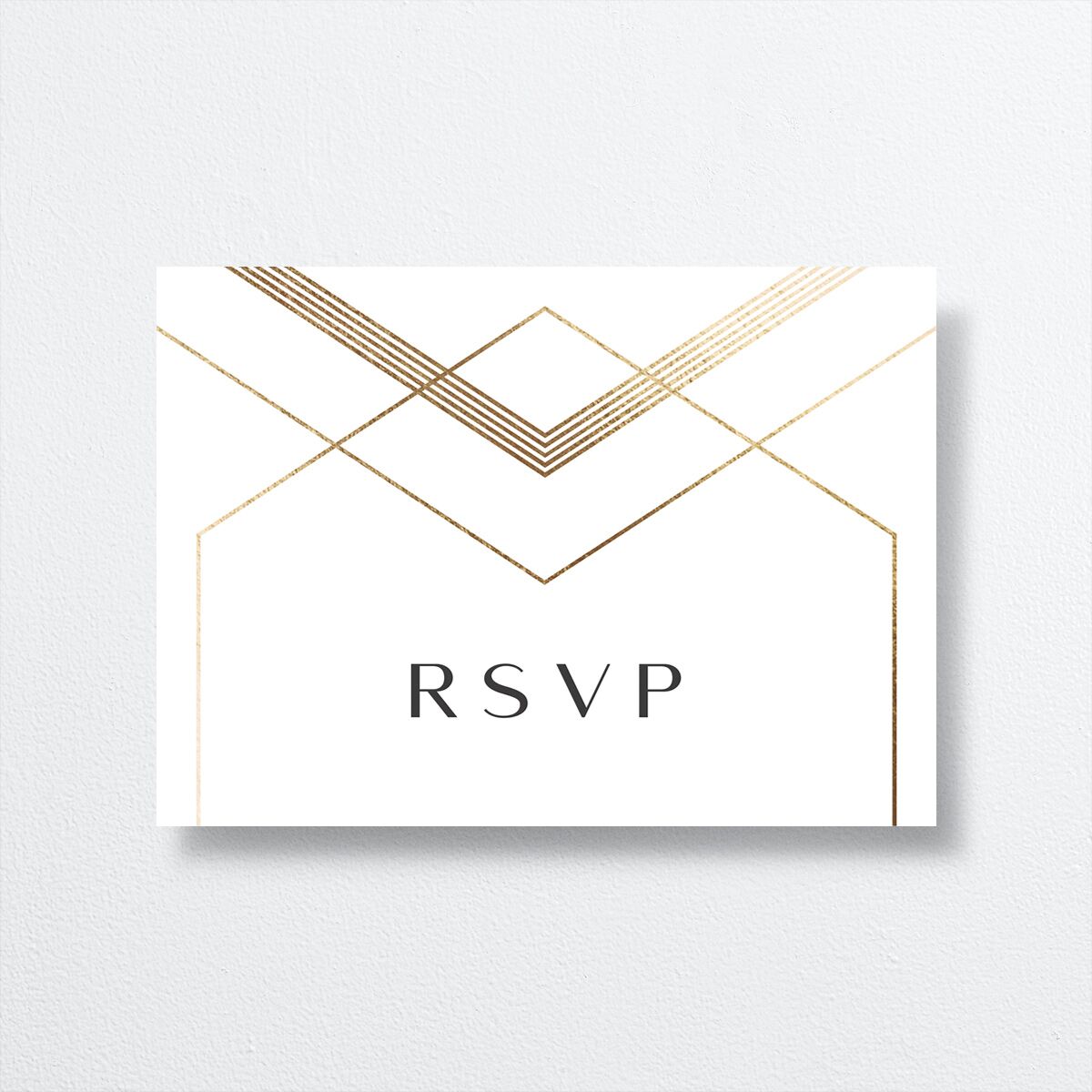 Geometric Elegance Wedding Response Cards front in white