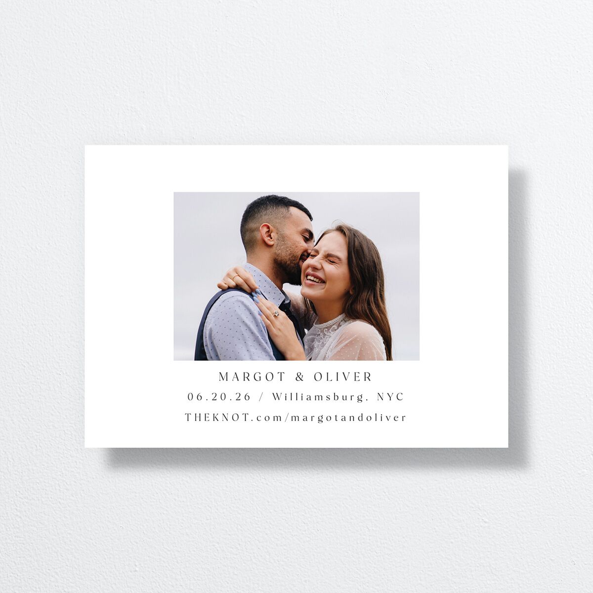 Geometric Elegance Save The Date Cards back in white