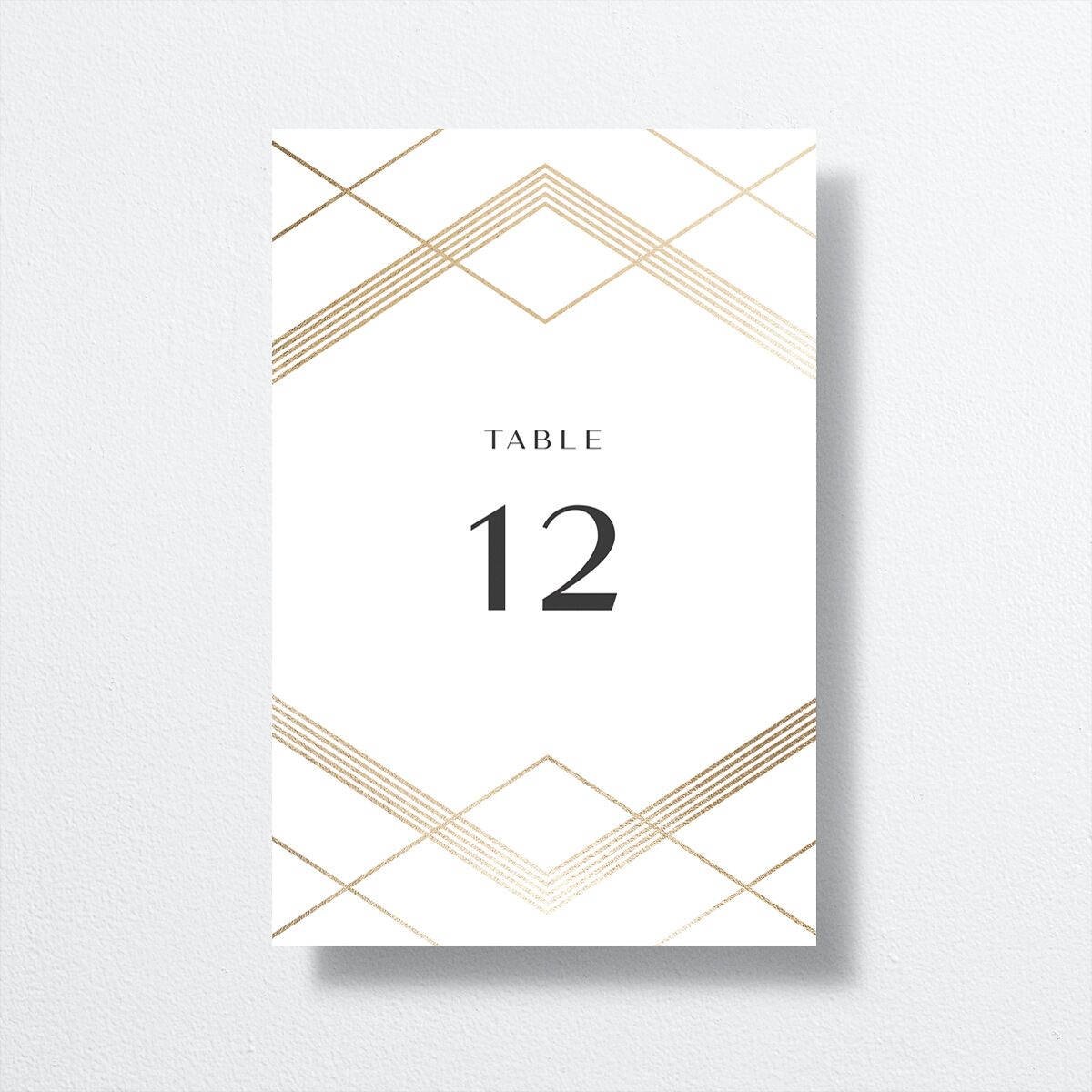 Geometric Elegance Table Numbers front in White