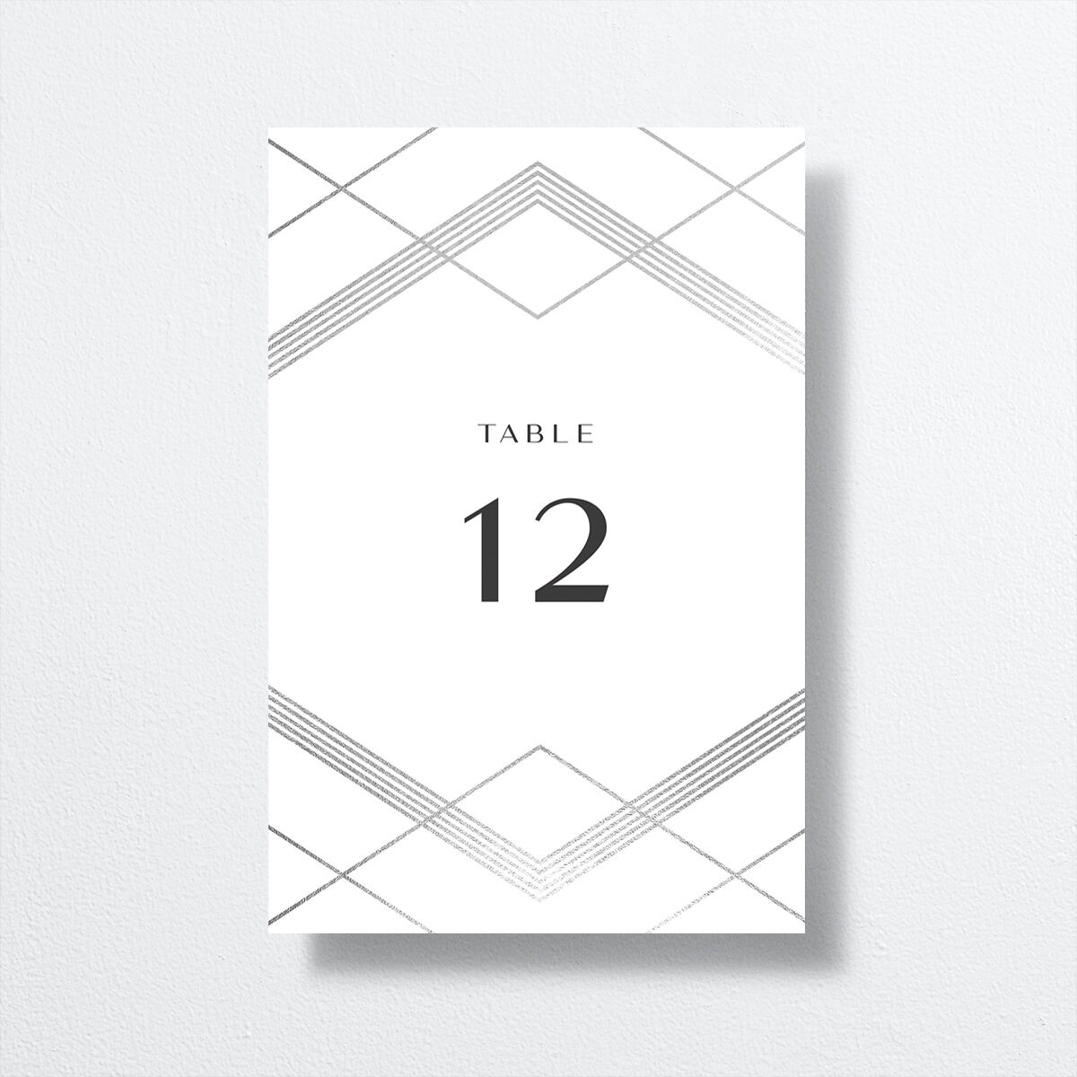Geometric Elegance Table Numbers front in white