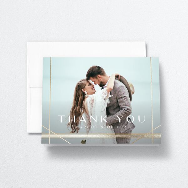 Geometric Elegance Thank You Cards front in White