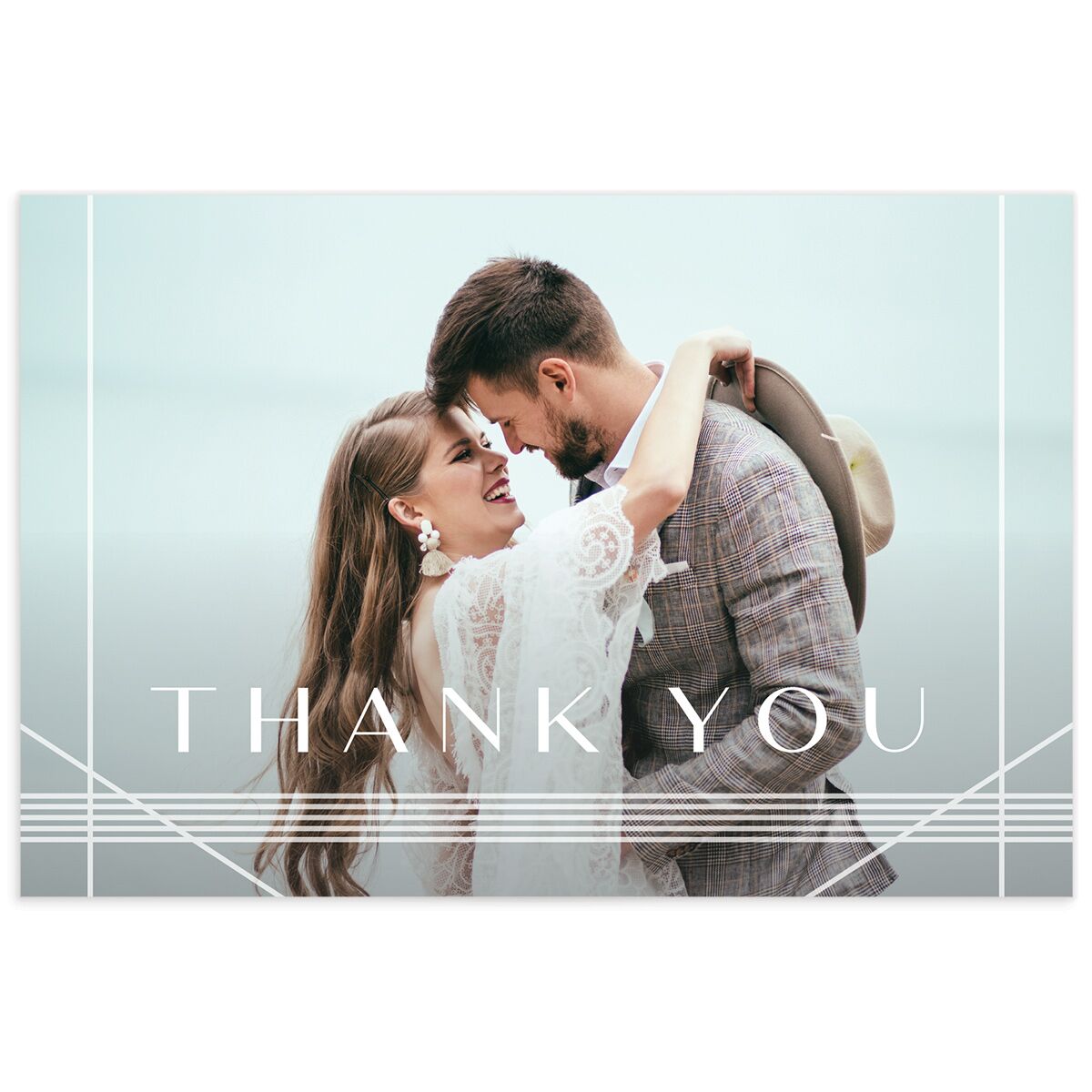 Geometric Elegance Thank You Postcards