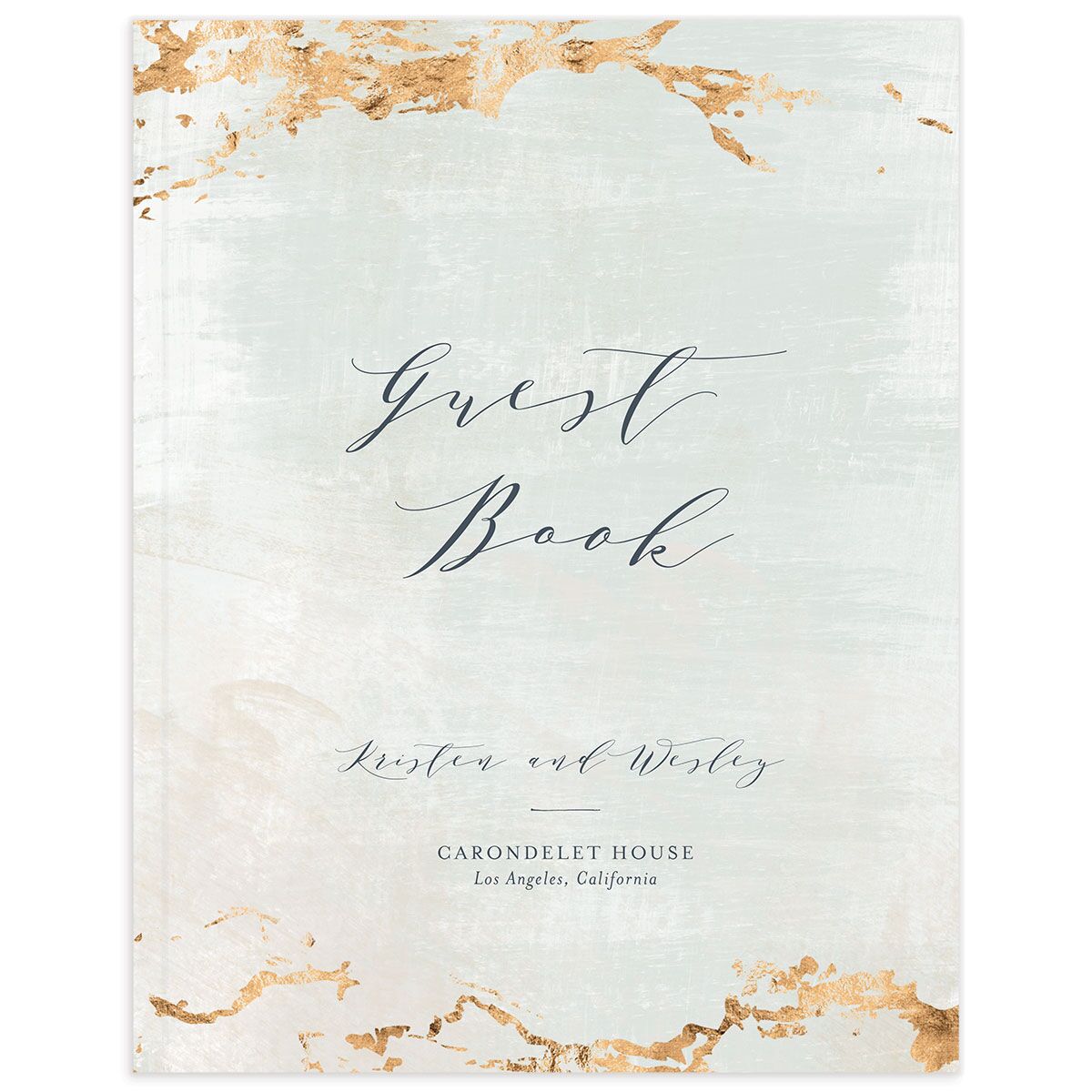 Golden Accents Wedding Guest Book