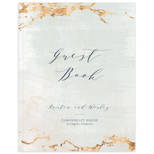 Golden Accents Wedding Guest Book - 