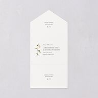 Pastel Garden All-in-One Wedding Invitations Pink Cotton Signature Light Both Recipient and Return Addresses No