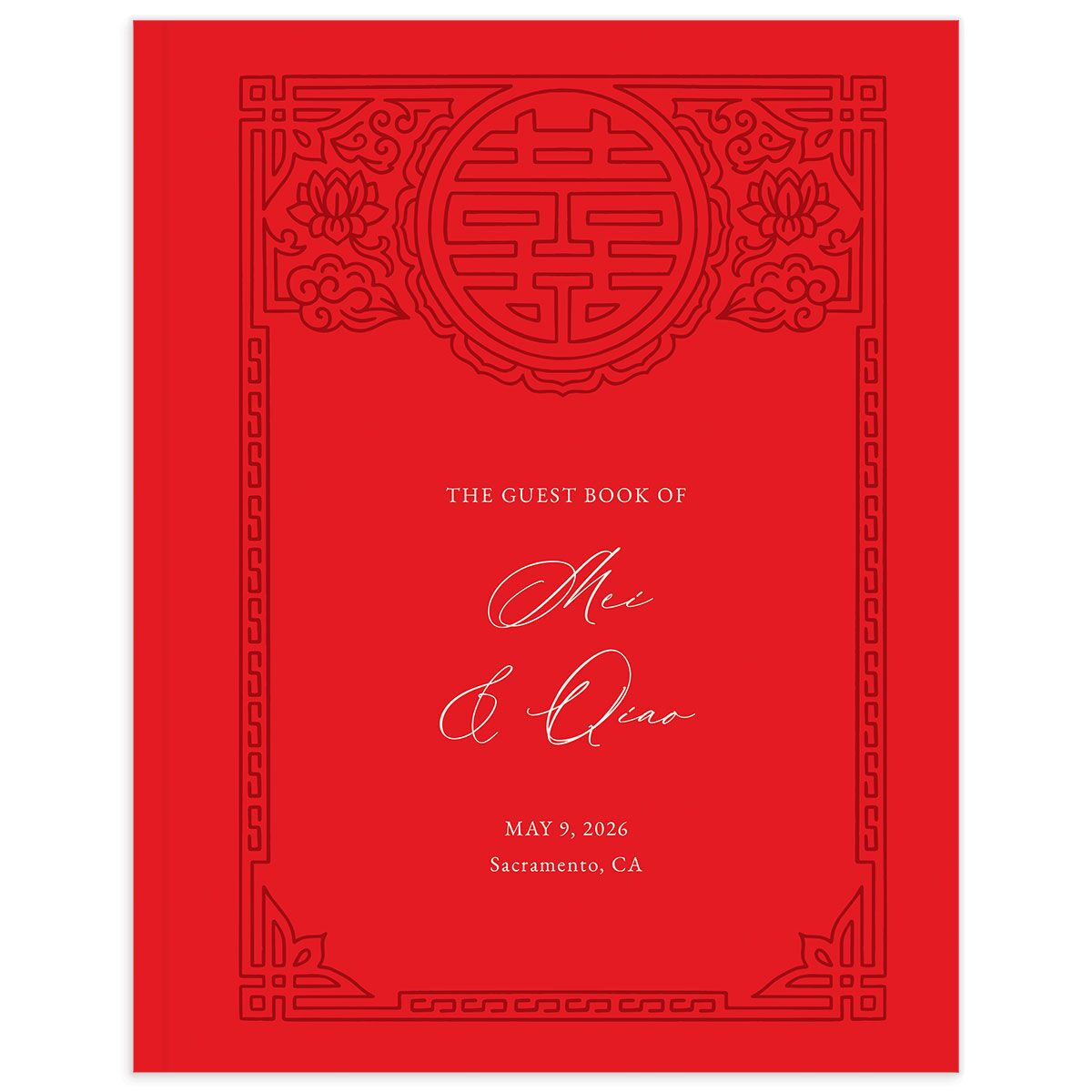 Double Happiness Wedding Guest Book