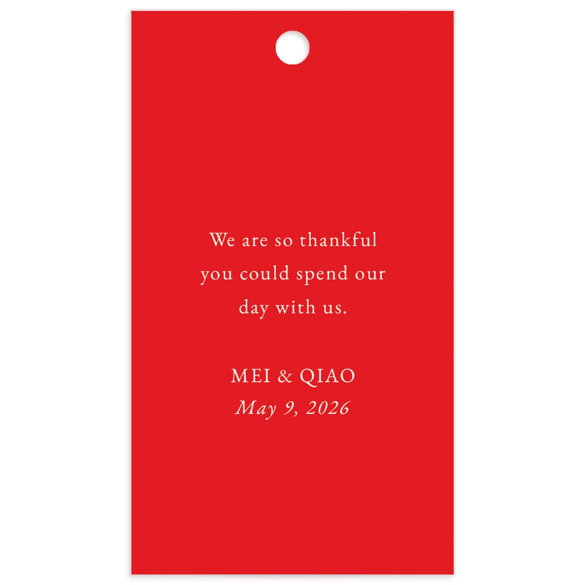 Double Happiness Favor Gift Tags back in red