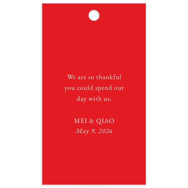 Double Happiness Favor Gift Tags back