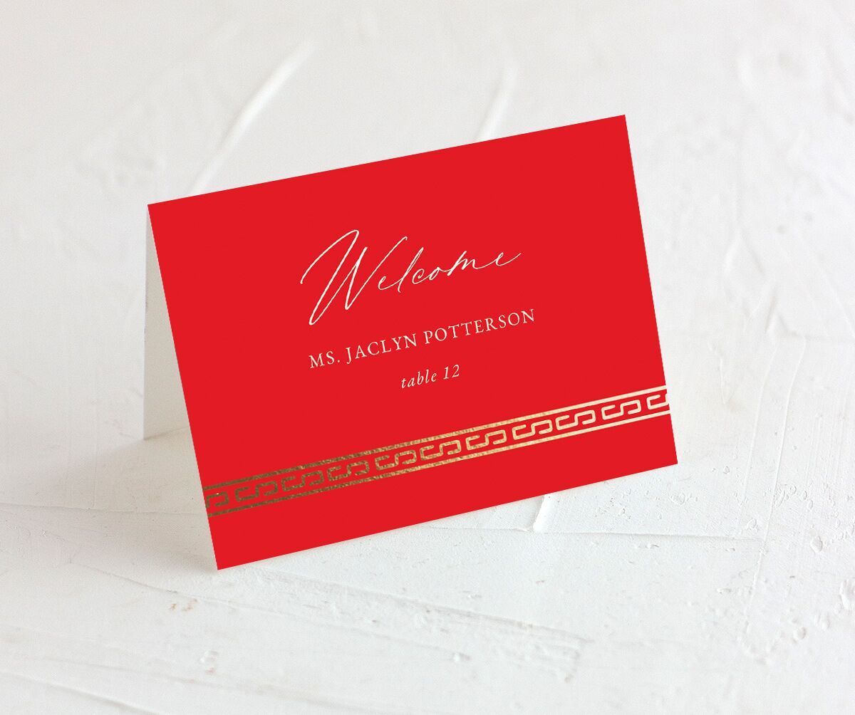 Double Happiness Place Cards front in red