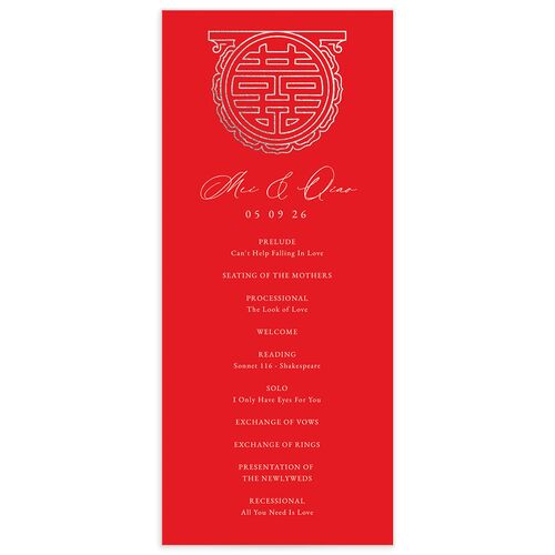 Double Happiness Wedding Programs - 