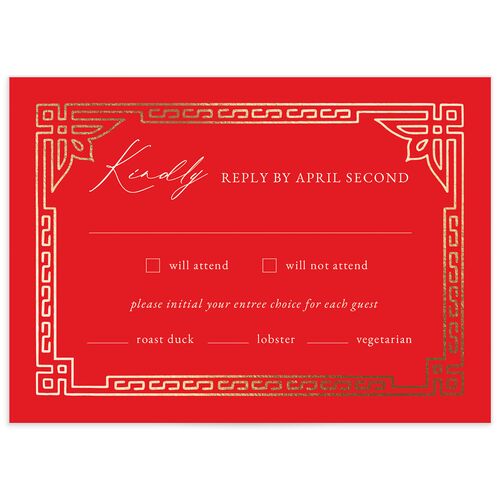 Double Happiness Wedding Response Cards - 
