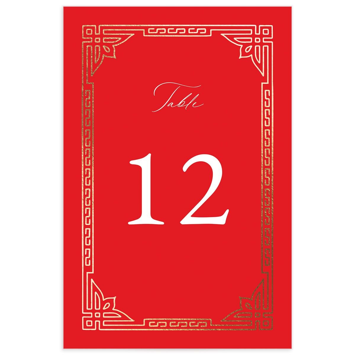 Double Happiness Table Numbers front in red