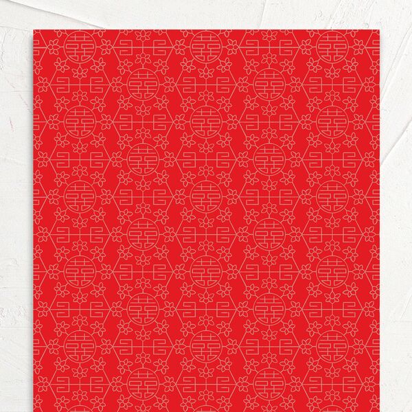 Double Happiness Wedding Invitations Gold Scarlet Signature No