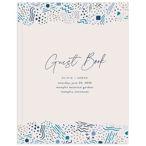 Nostalgic Confetti Wedding Guest Book Moody Blue