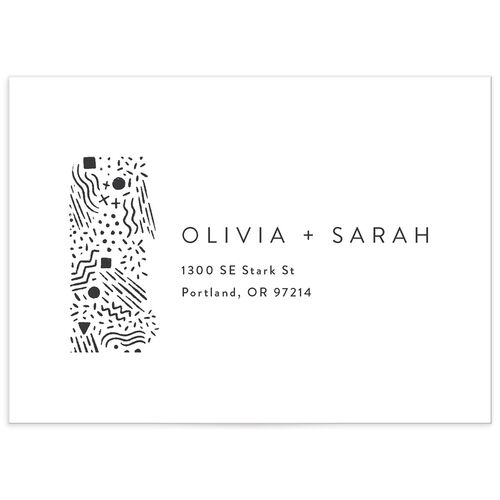 Nostalgic Confetti Wedding Response Card Standard Envelopes White Standard Charcoal Return Address Signature