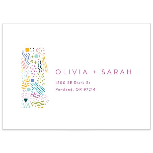 Nostalgic Confetti Wedding Response Card Standard Envelopes White Standard Baby Blue Return Address Signature