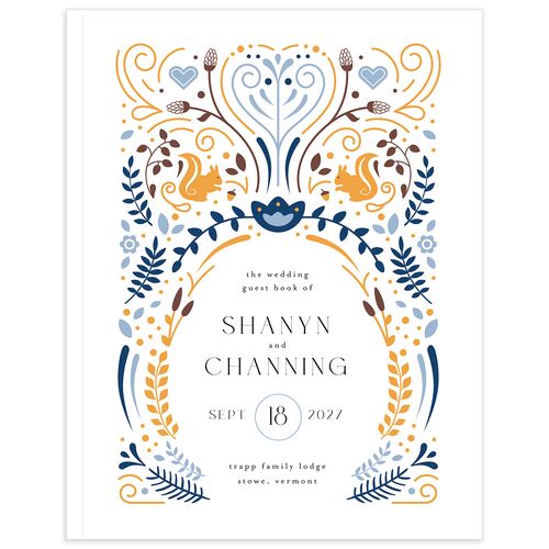 Nordic Folk Wedding Guest Book Butterscotch