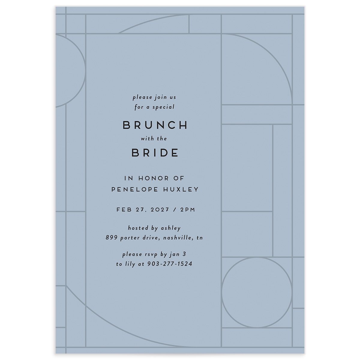 Bauhaus Loft Bridal Shower Invitations