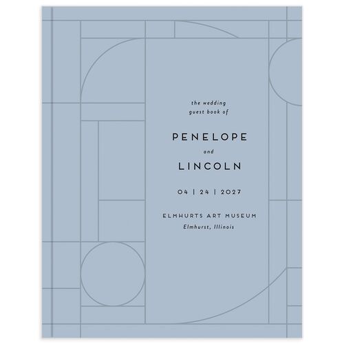 Bauhaus Loft Wedding Guest Book Dusty Blue