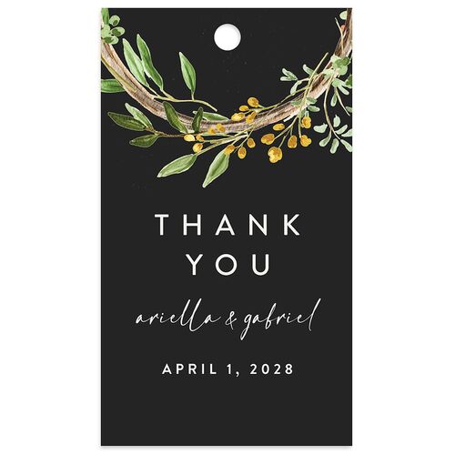 Rustic Arch Favor Gift Tags Charcoal Signature