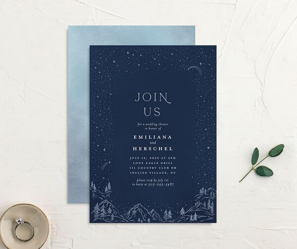 Mountain Sky Bridal Shower Invitations front-and-back